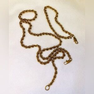 Elegant Gold Rope Chain Necklace. Vintage PAT.P ( made in Japan) set